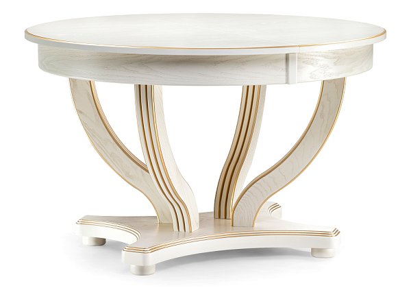 Стол деревянный Woodville Дорсет молочный / золото 483904