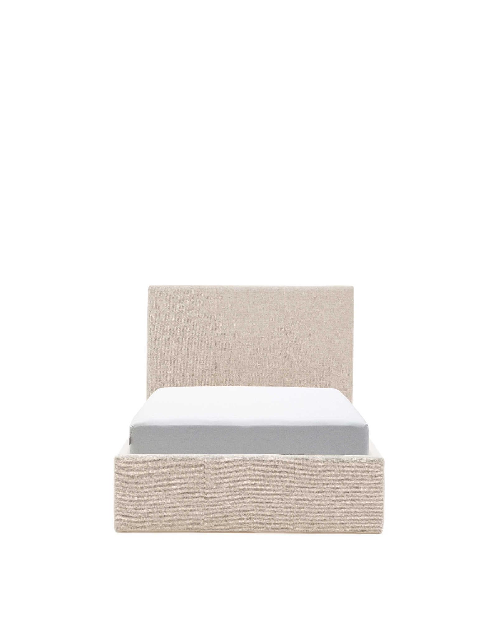 Кровать Nahiri бежевого цвета из шенилла с ящиком для хранения 90 x 200 см La Forma 418936