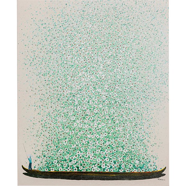 Картина на холсте Flower Boat Beige Green 40x50cm KARE 57868