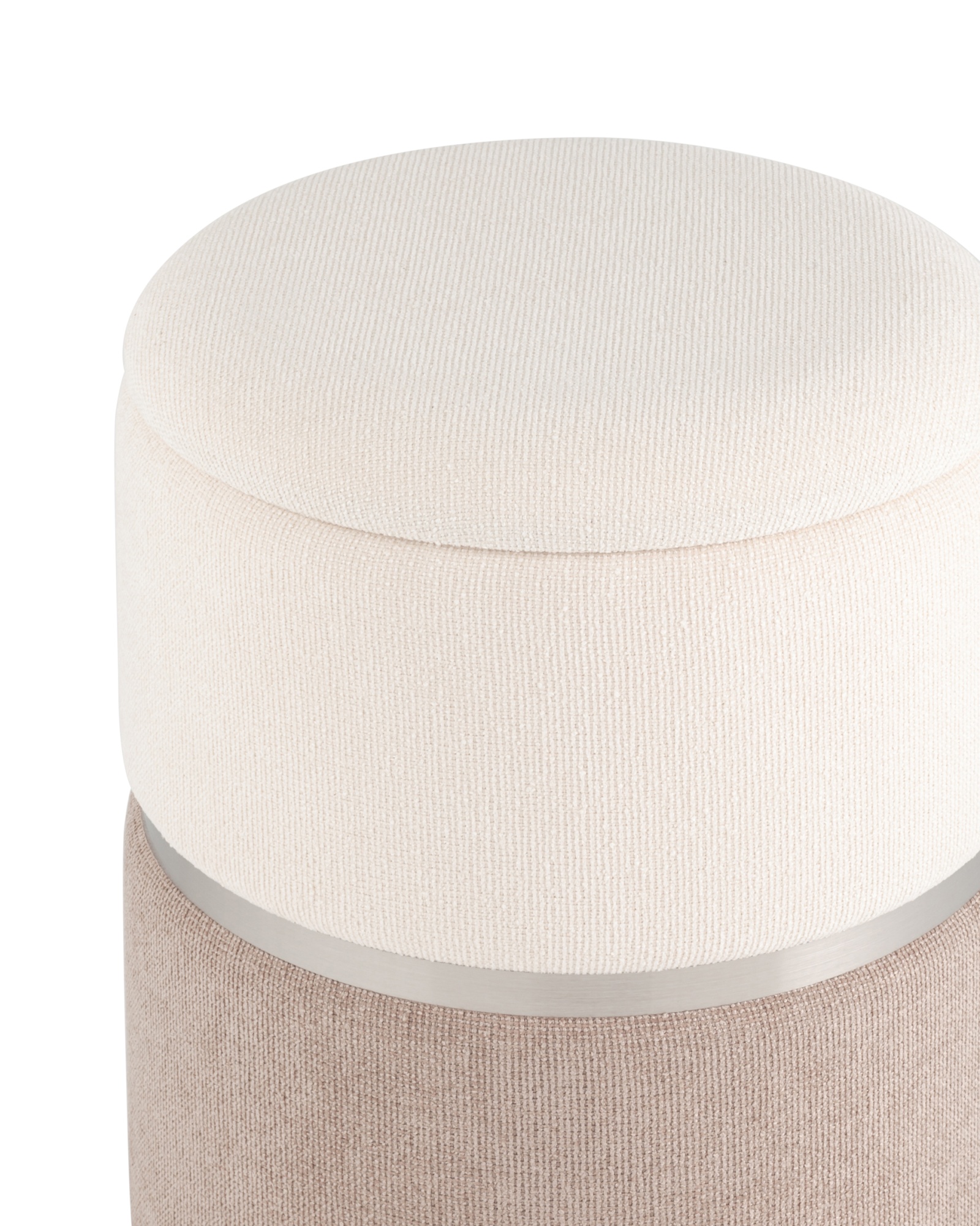 Пуф Кэрри с ящиком серебро шенилл серо-бежевый Stool Group