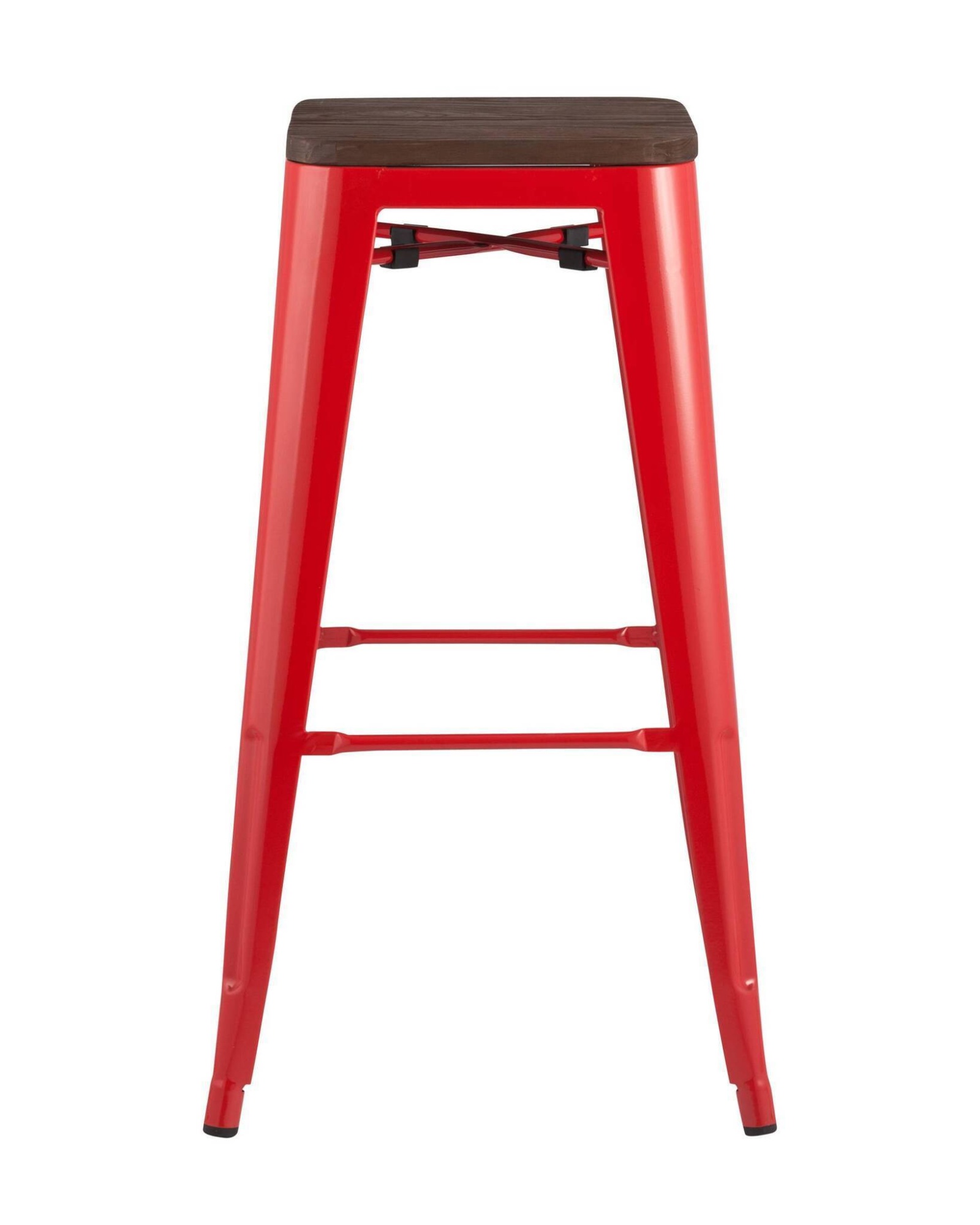 Стул барный TOLIX WOOD красный глянцевый Stool Group