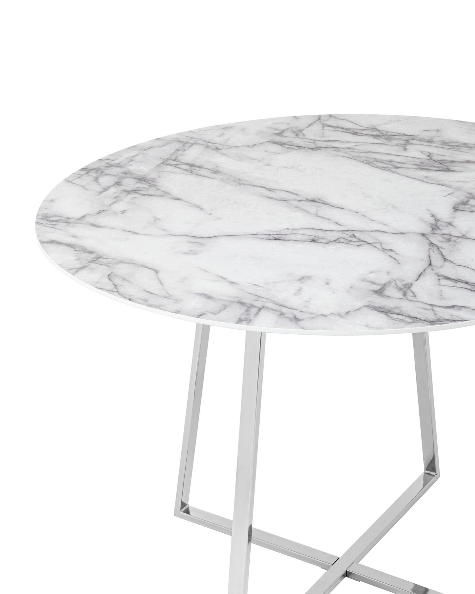 Стол обеденный Дакота 100*100 белый мрамор ножки хром Stool Group