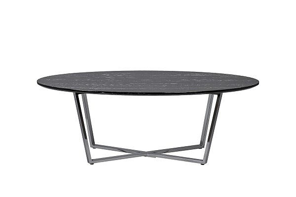 Стол журнальный овальный черный/хром Garda Decor 30B-85511