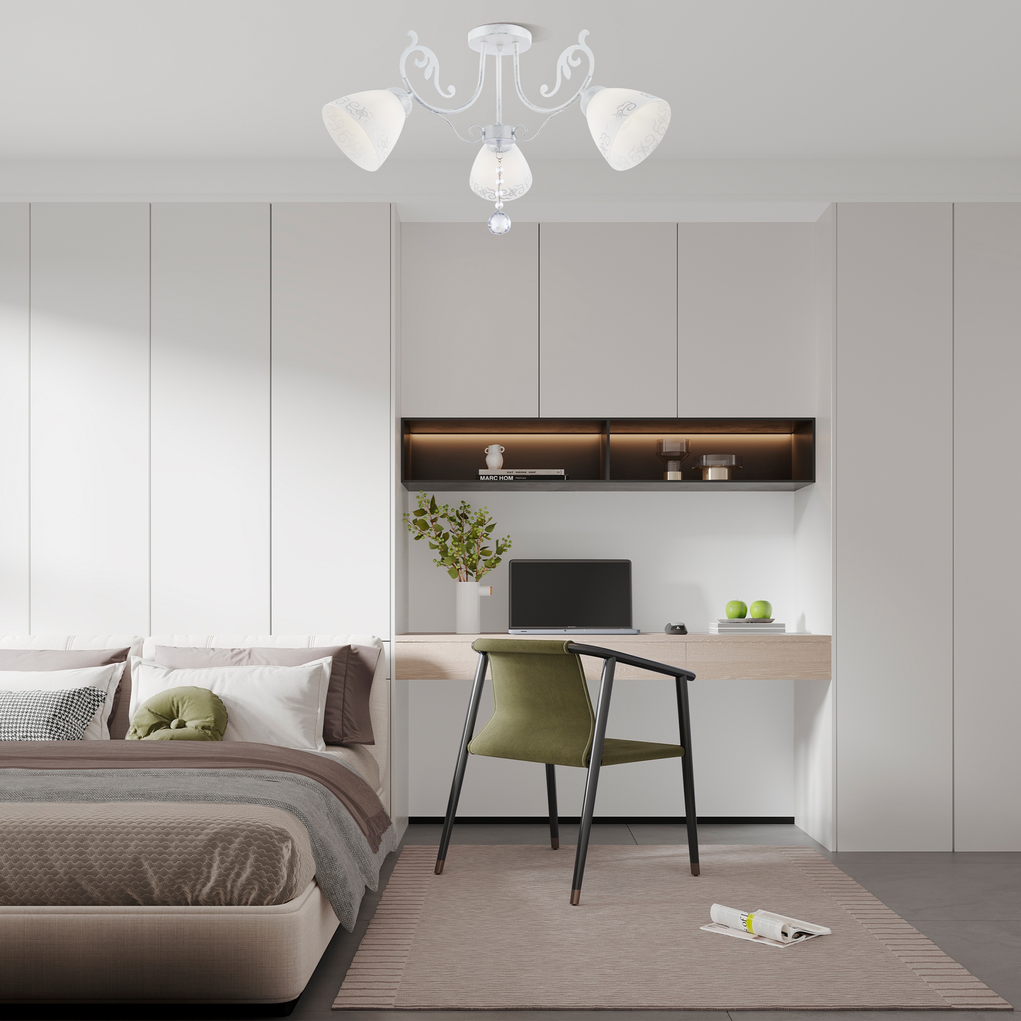 Люстра с плафонами 341900/3 WT+SL Arte Milano