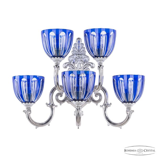 Бра бронзовые с хрусталём 7203B15/3+2/210 NW P1 U Clear-Blue/H-1H