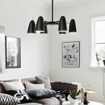 Люстра на штанге PINNACLE D70 Black by ImperiumLoft