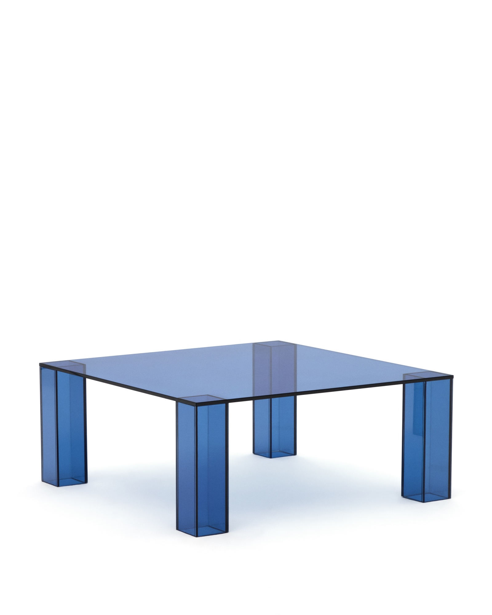Журнальный столик Adularia из синего стекла 85 x 85 La Forma (ex Julia Grup)