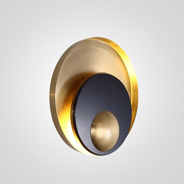 Бра Джаггер Black Wall Lamp Round Gold By Imperiumloft
