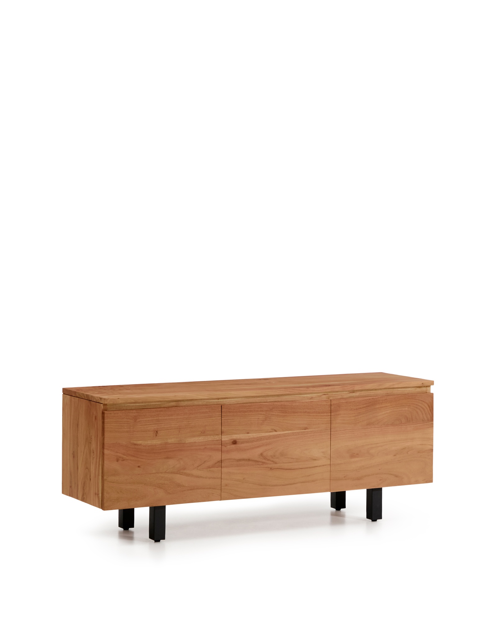 Тумба под телевизор Uxue с 3 дверцами из массива акации с беленой отделкой 150 x 58 см La Forma (ex Julia Grup)