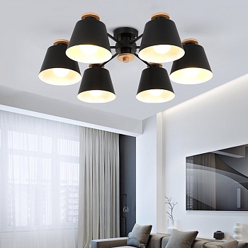 Люстра на штанге SCAD D80 Black by ImperiumLoft