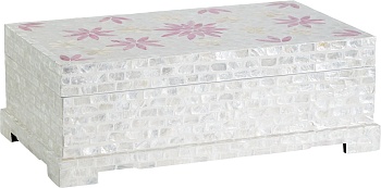 Шкатулка с отделкой раковинами устриц Glasar 67-003-W/1