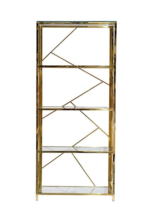 Стеллаж с прозрачным стеклом (золотой) Garda Decor GY-SH8711GOLD