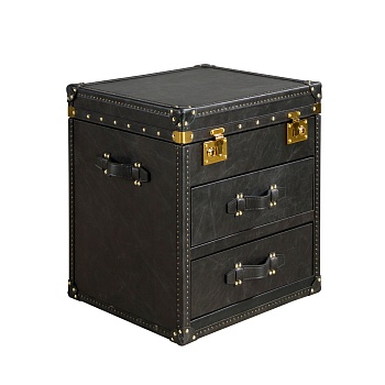 Черный кожаный столик-чемодан 7184 Angel Cerda