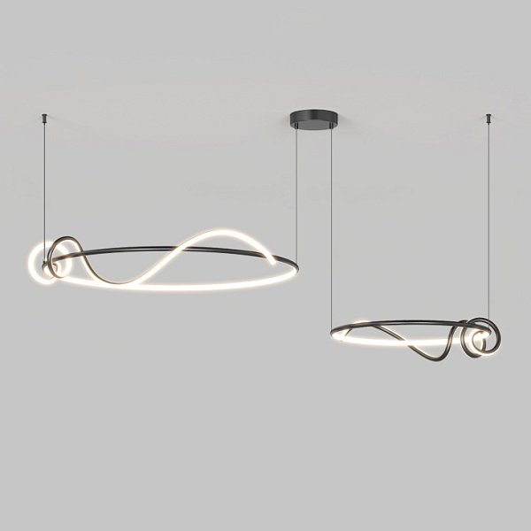 Кольцевая люстра RAFFEL COMBO D60+80 Black by ImperiumLoft
