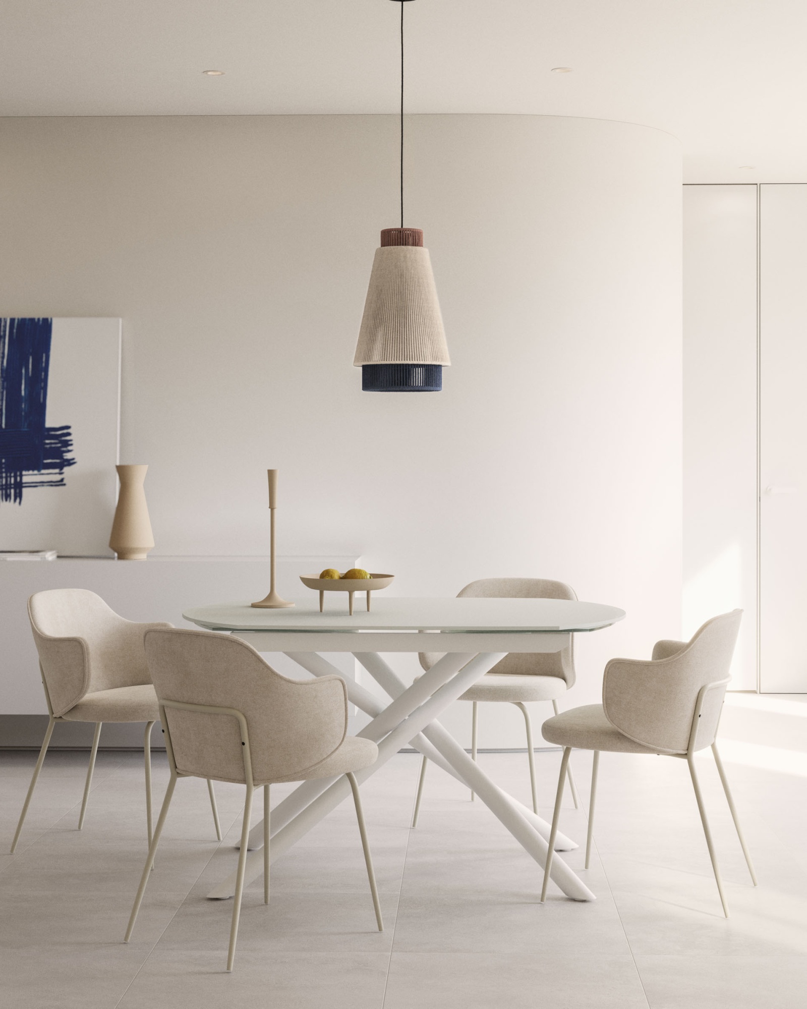 Suanna Стул бежевого цвета со стальными ножками La Forma (ex Julia Grup)