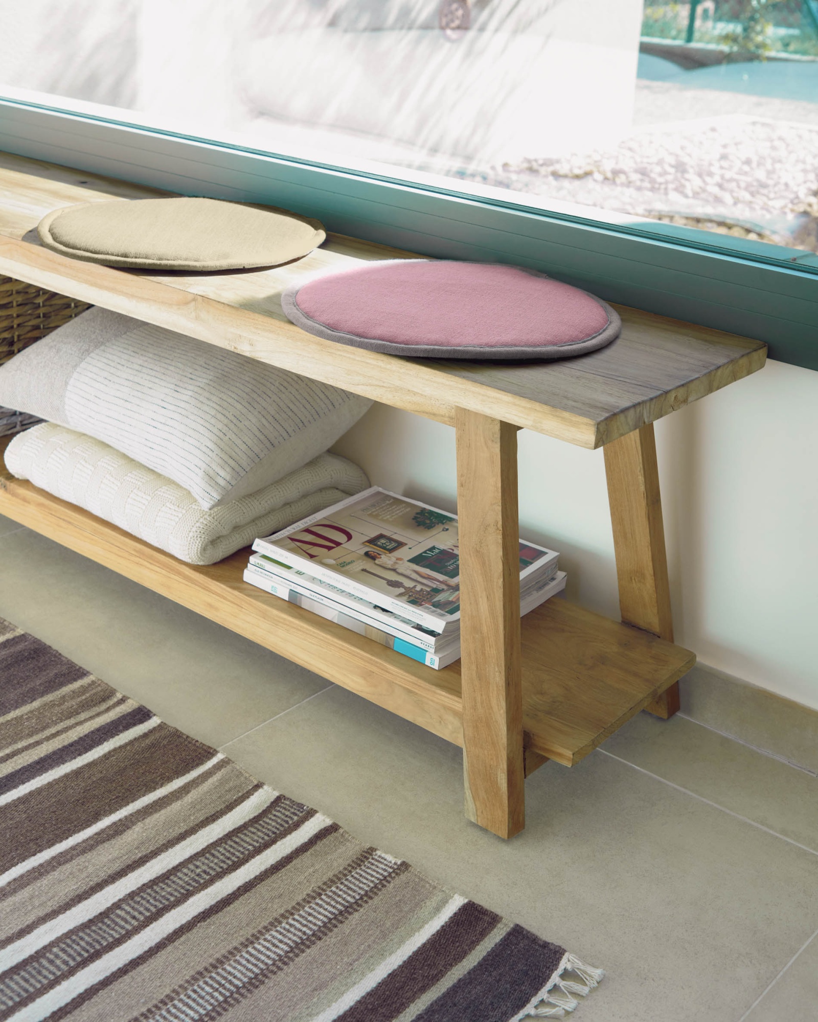 Скамья Safara из переработанного тика 150 см La Forma (ex Julia Grup)