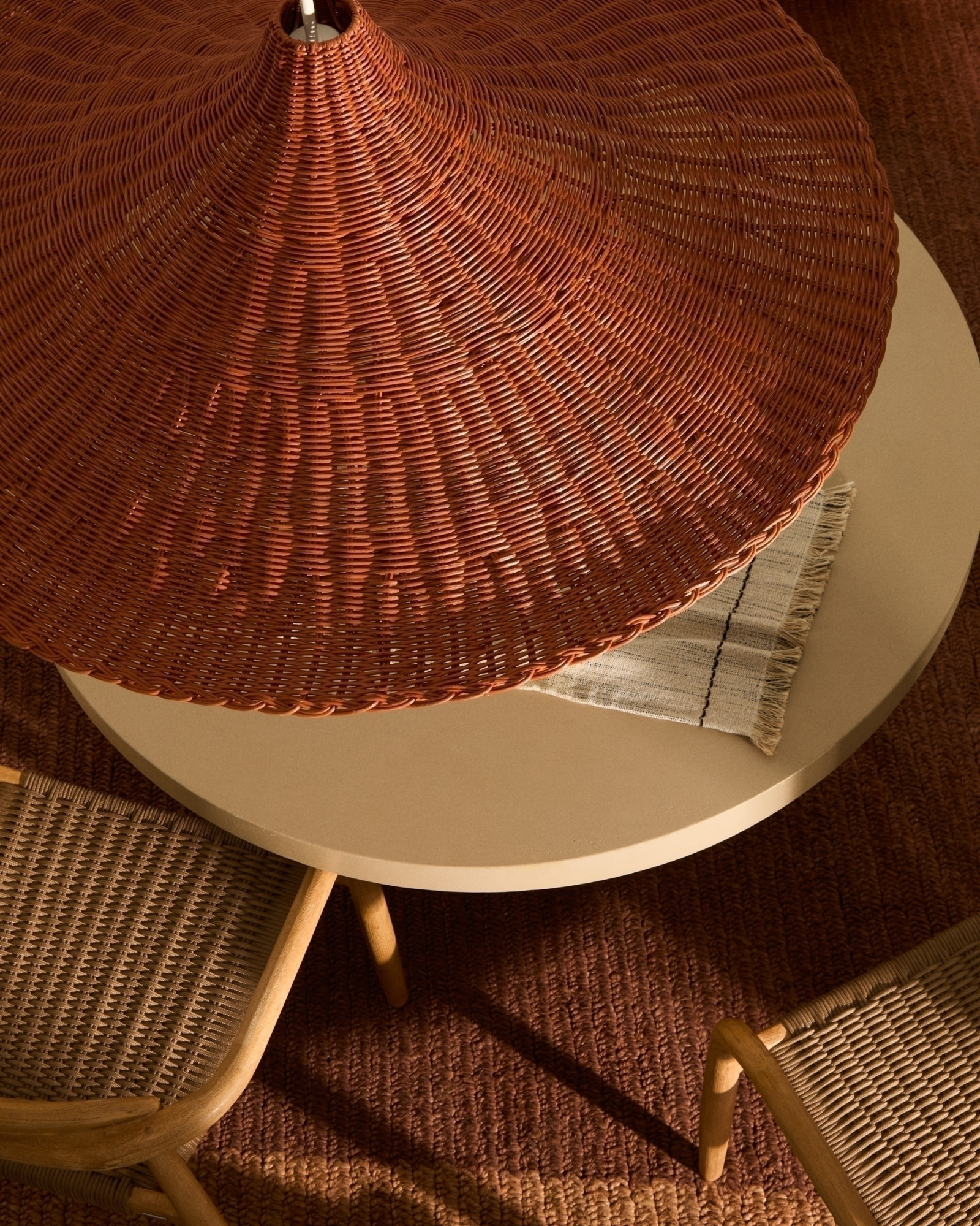 Bladia Абажур из ротанга с терракотовой отделкой Ø90 см La Forma (ex Julia Grup)