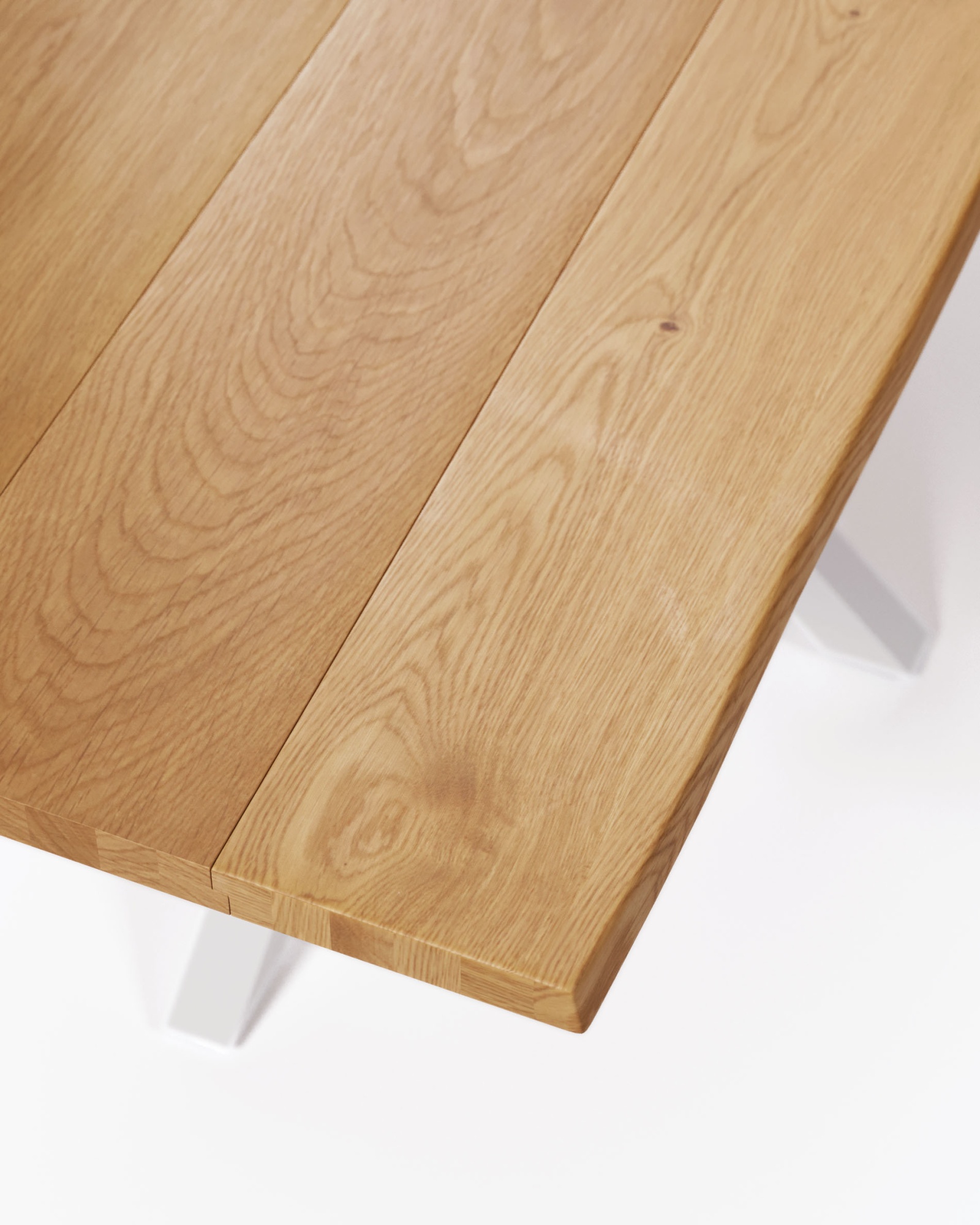 Argo Стол с дубовым шпоном натурального цвета и стальными ножками с белой отделкой 160 x 90 см La Forma (ex Julia Grup)