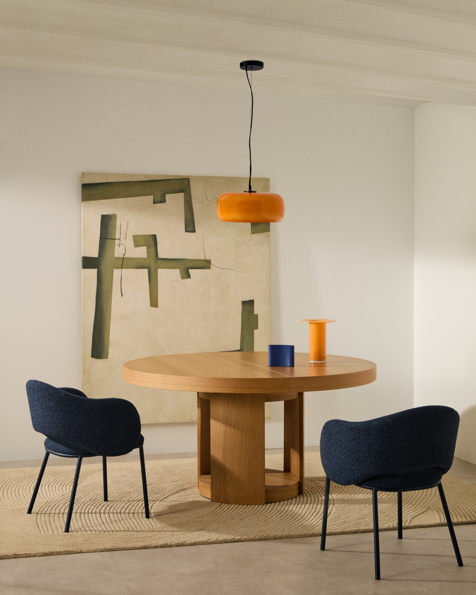 Круглый раздвижной стол Artis из массива дерева и дубового шпона, 120 (170) см x 80 La Forma (ex Julia Grup)