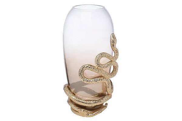 Ваза декоративная "Serpente" стеклянная Garda Decor 69-321001