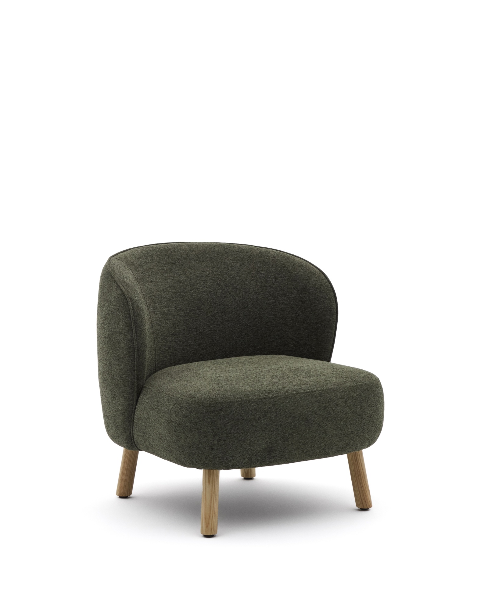 Кресло Ulit из зеленого шенилла с ножками из бука в натуральной отделке La Forma (ex Julia Grup)