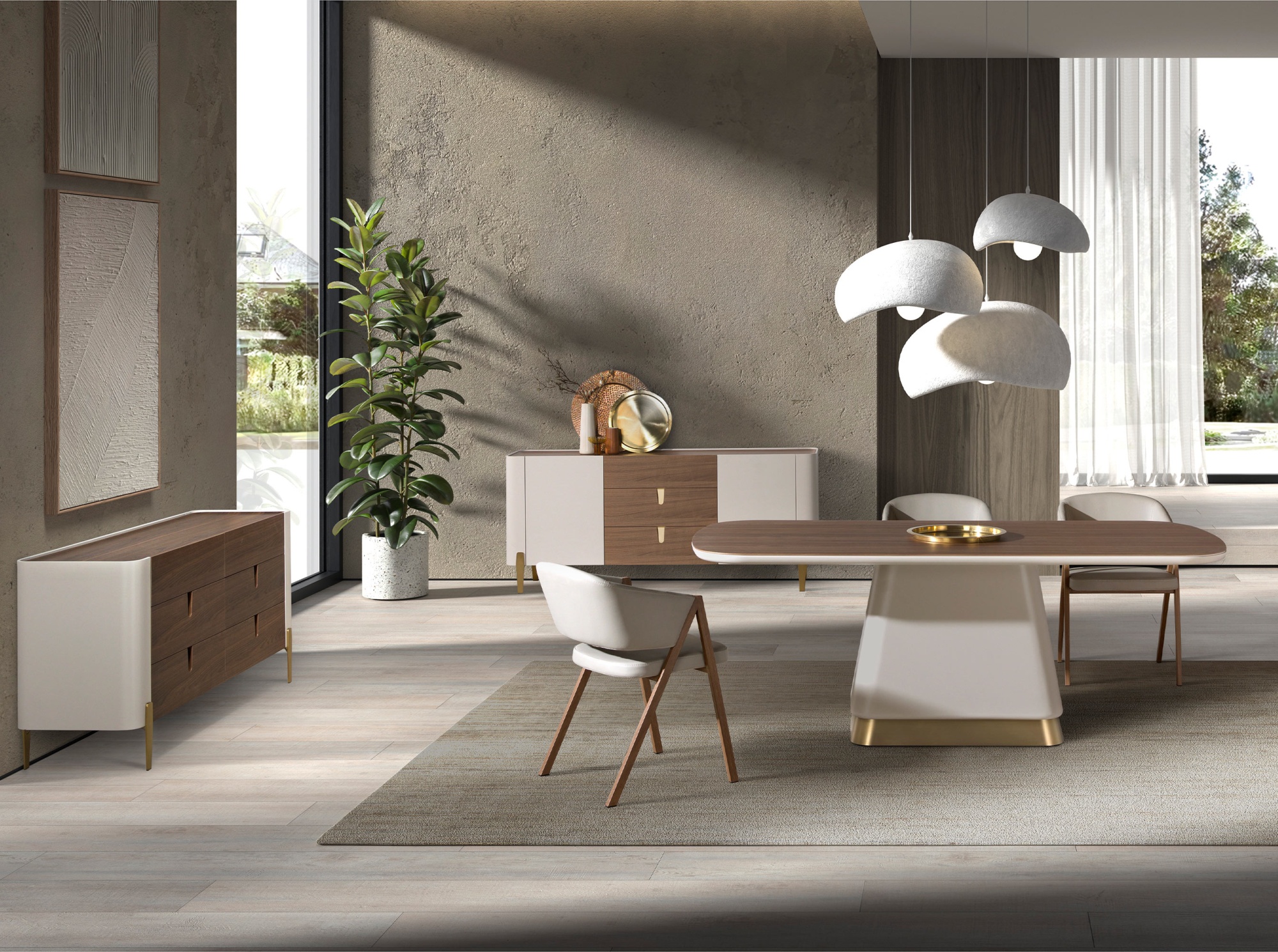 Сервант 7185  из ореха и серого дерева Angel Cerda