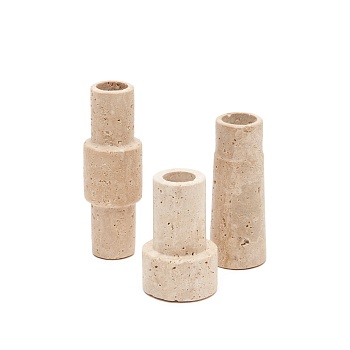 Набор Majid из 3-х подсвечников из бежевого травертина La Forma (ex Julia Grup)