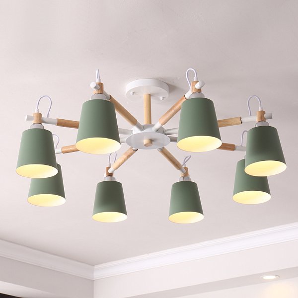 Люстра на штанге VARDA 8 lamps Green by ImperiumLoft