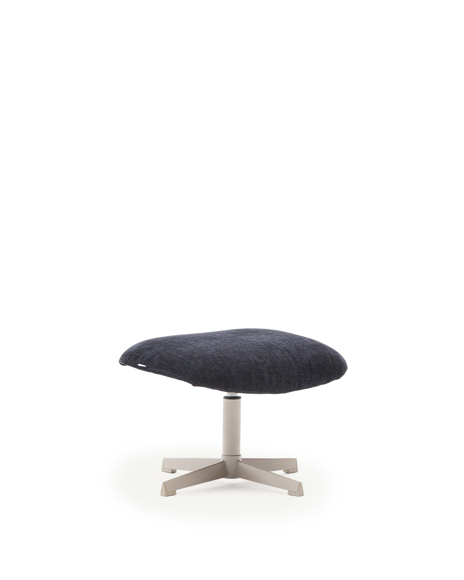 Teryl Пуф из шенилла синего цвета с серым металлом La Forma (ex Julia Grup)