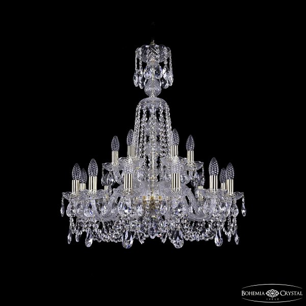 Люстра хрустальная 1402/12+6/240/XL-77 G