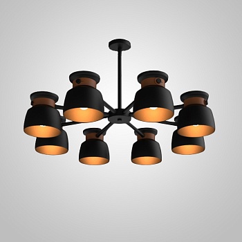 Люстра на штанге LOOP L8 Black by ImperiumLoft