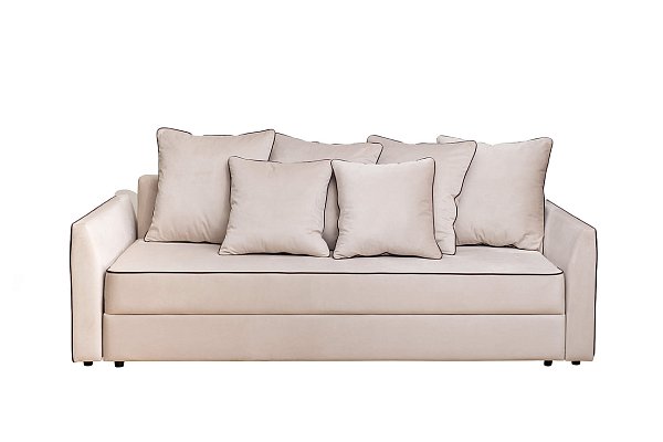 Диван Mores трехместный раскладной бежевый с кантом Garda Decor MORES(K)-1K-БЕЖ-Colton 002-BEG+Vel35