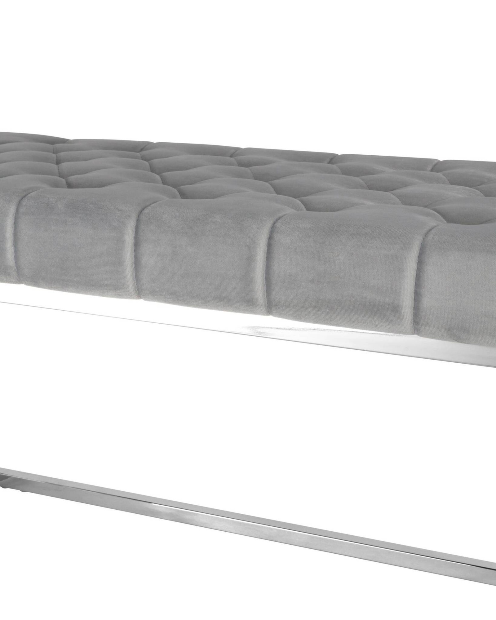 Банкетка ИНСИГНИЯ велюр серый сталь серебро Stool Group