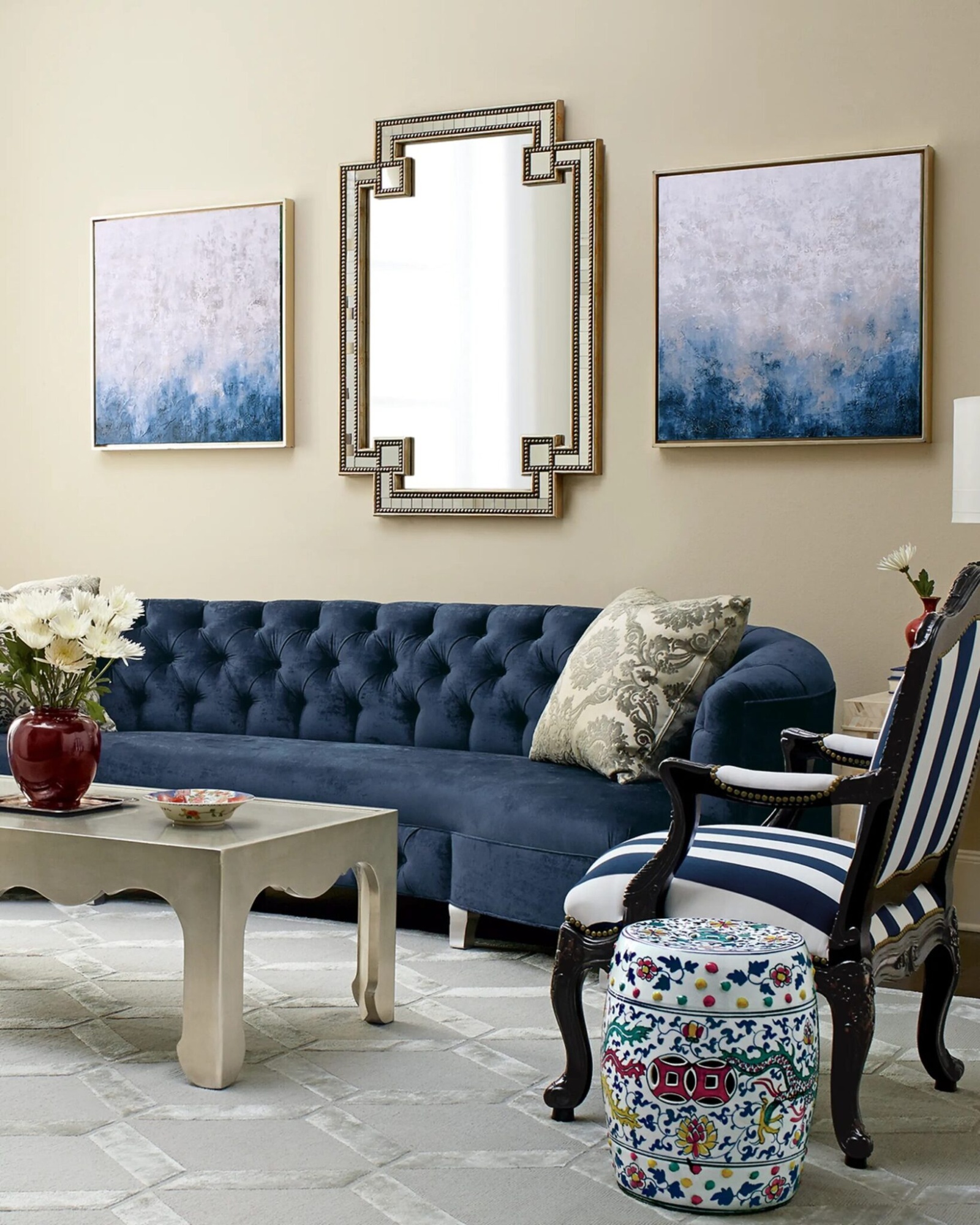 Зеркало настенное в раме Louvre Home Йорк GY-002S-02