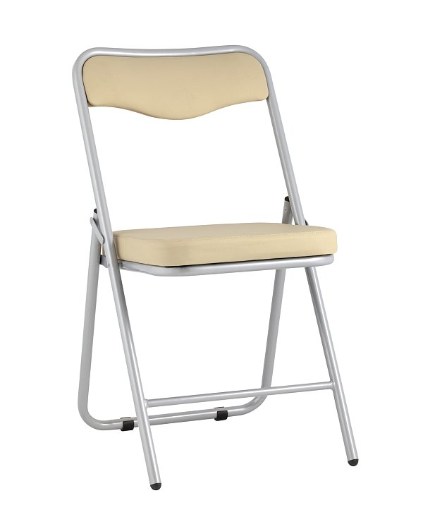 Складной стул Джонни экокожа кремовый каркас металлик Stool Group