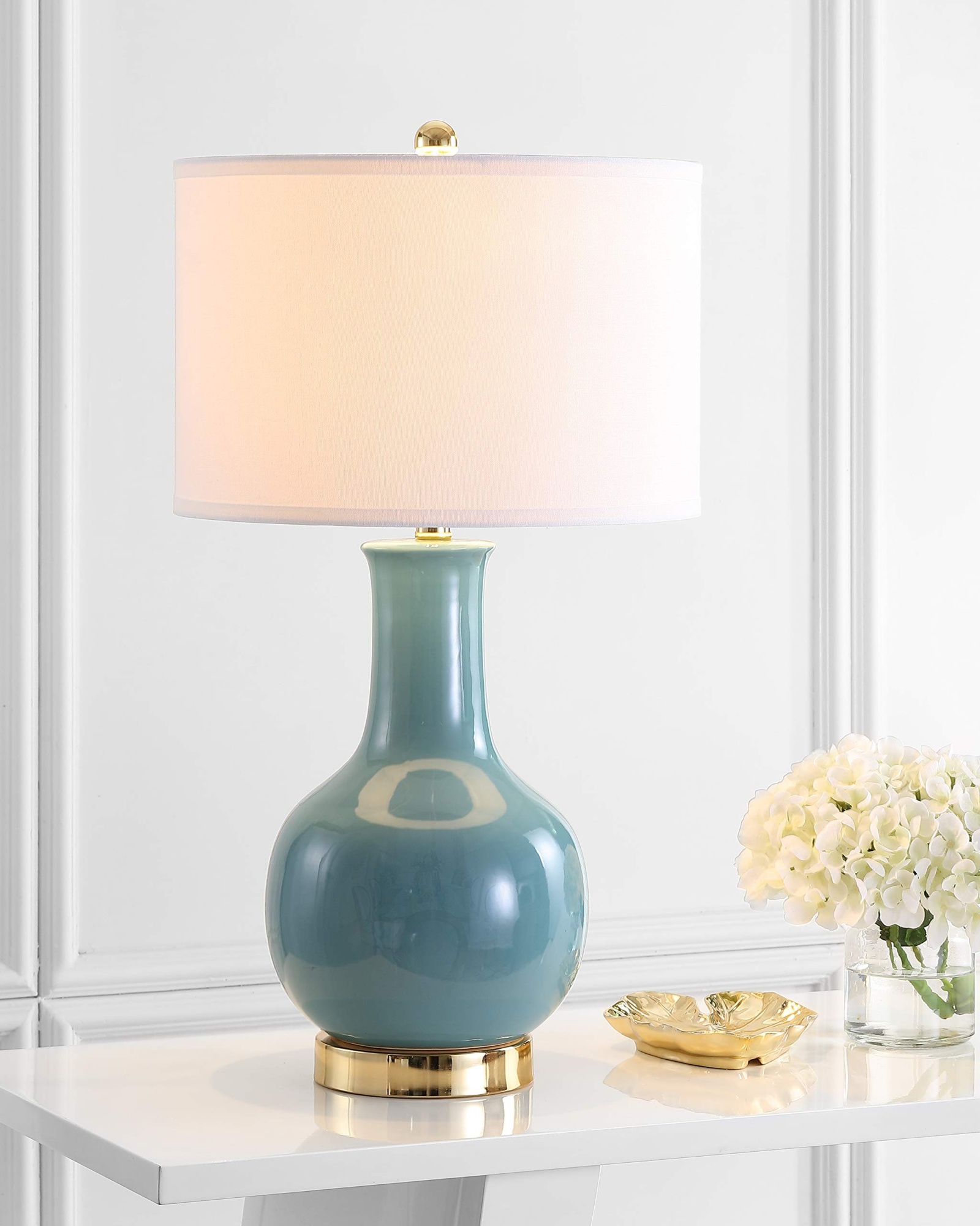 Бирюзовая настольная лампа Майло Louvre Home P2500TС