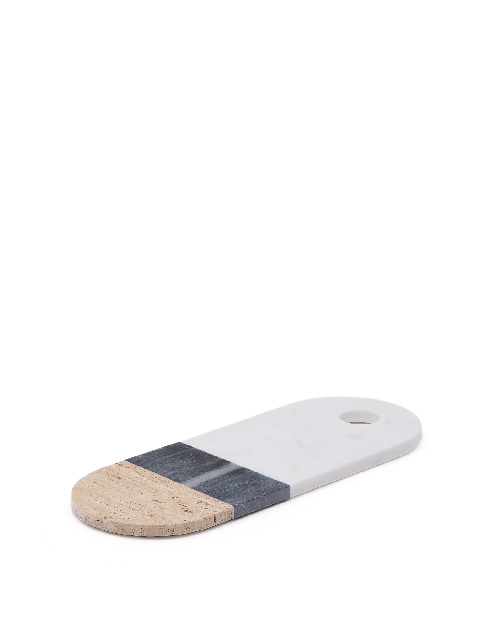 Большая сервировочная доска Nivol из белого и черного мрамора и травертина La Forma (ex Julia Grup)