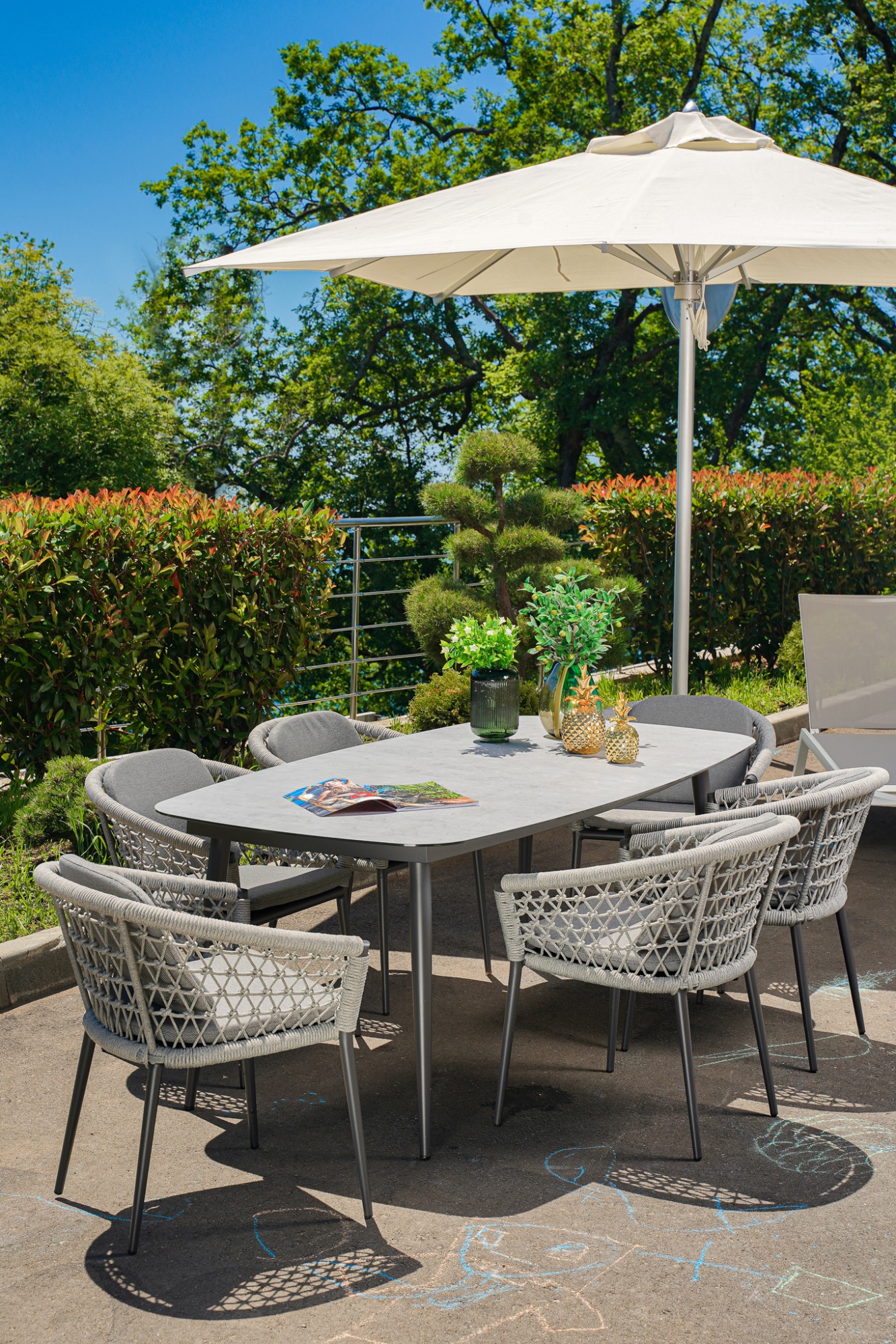 Кресло уличное Муза темно-серое с оплеткой Garda Decor 39AR-C288-T4