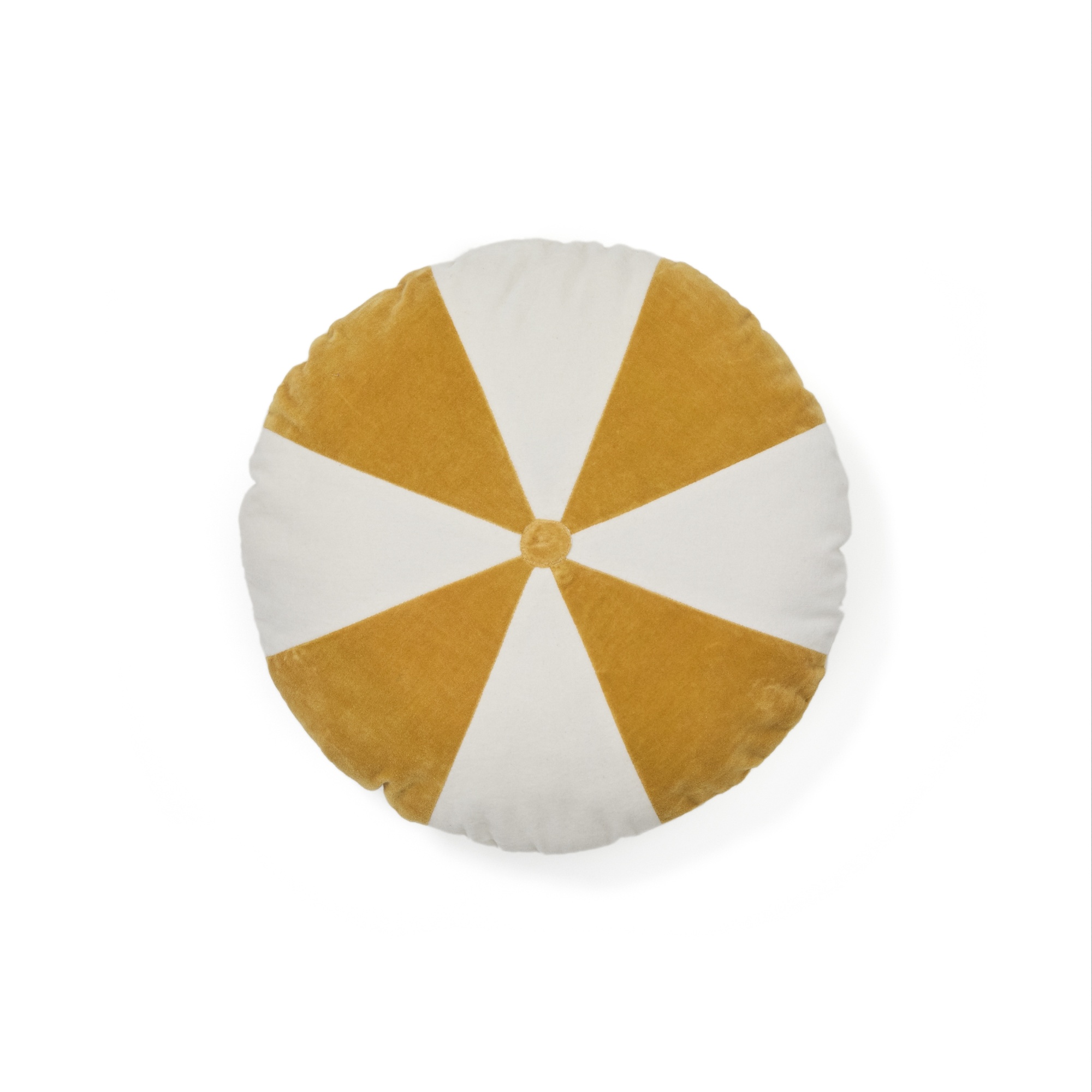 Odet Круглая подушка из 100% хлопка бело-горчичная La Forma (ex Julia Grup)