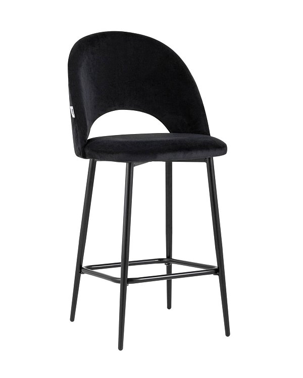 Стул полубарный Меган велюр черный Stool Group