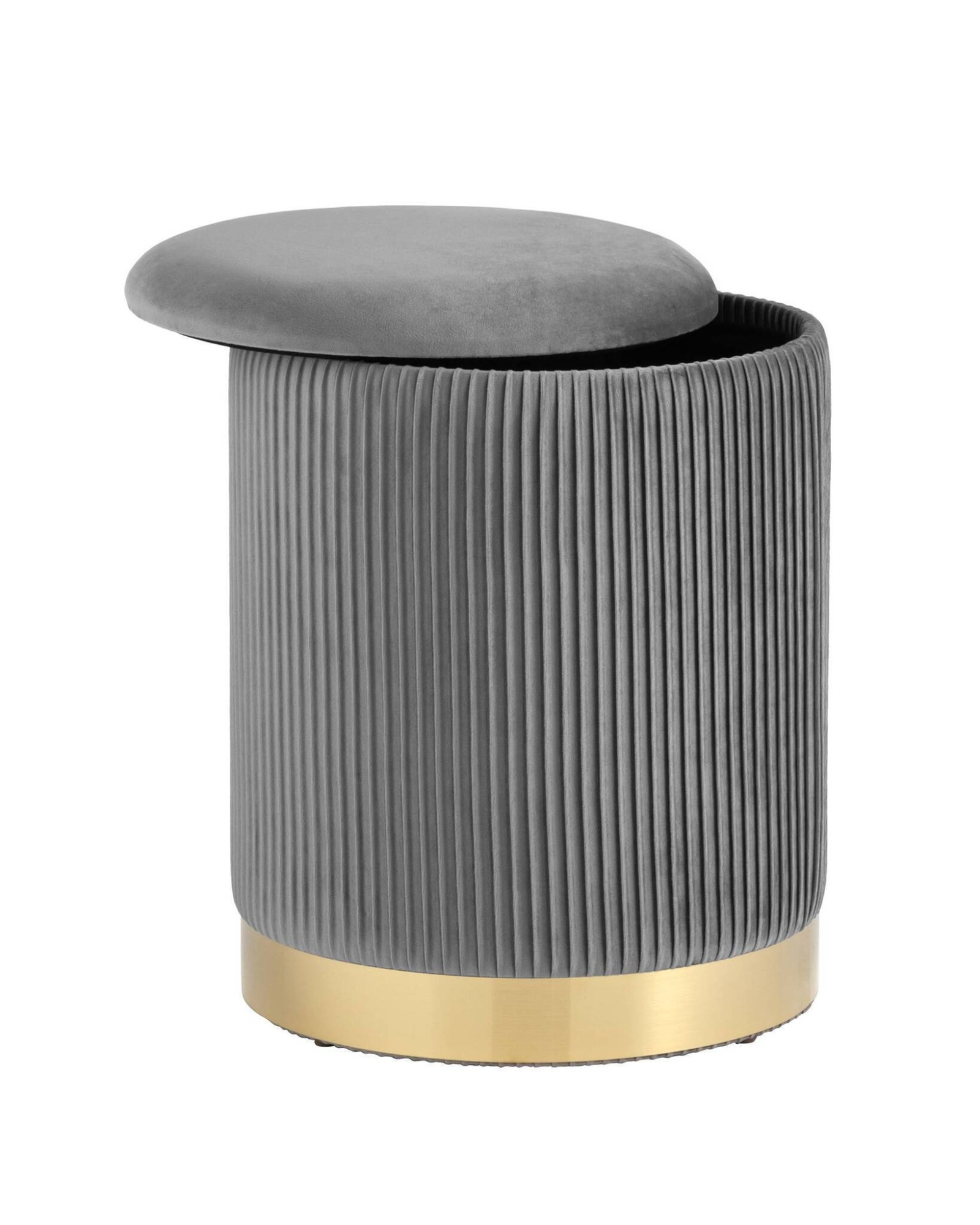 Пуф Шарлотта с ящиком велюр серый Stool Group