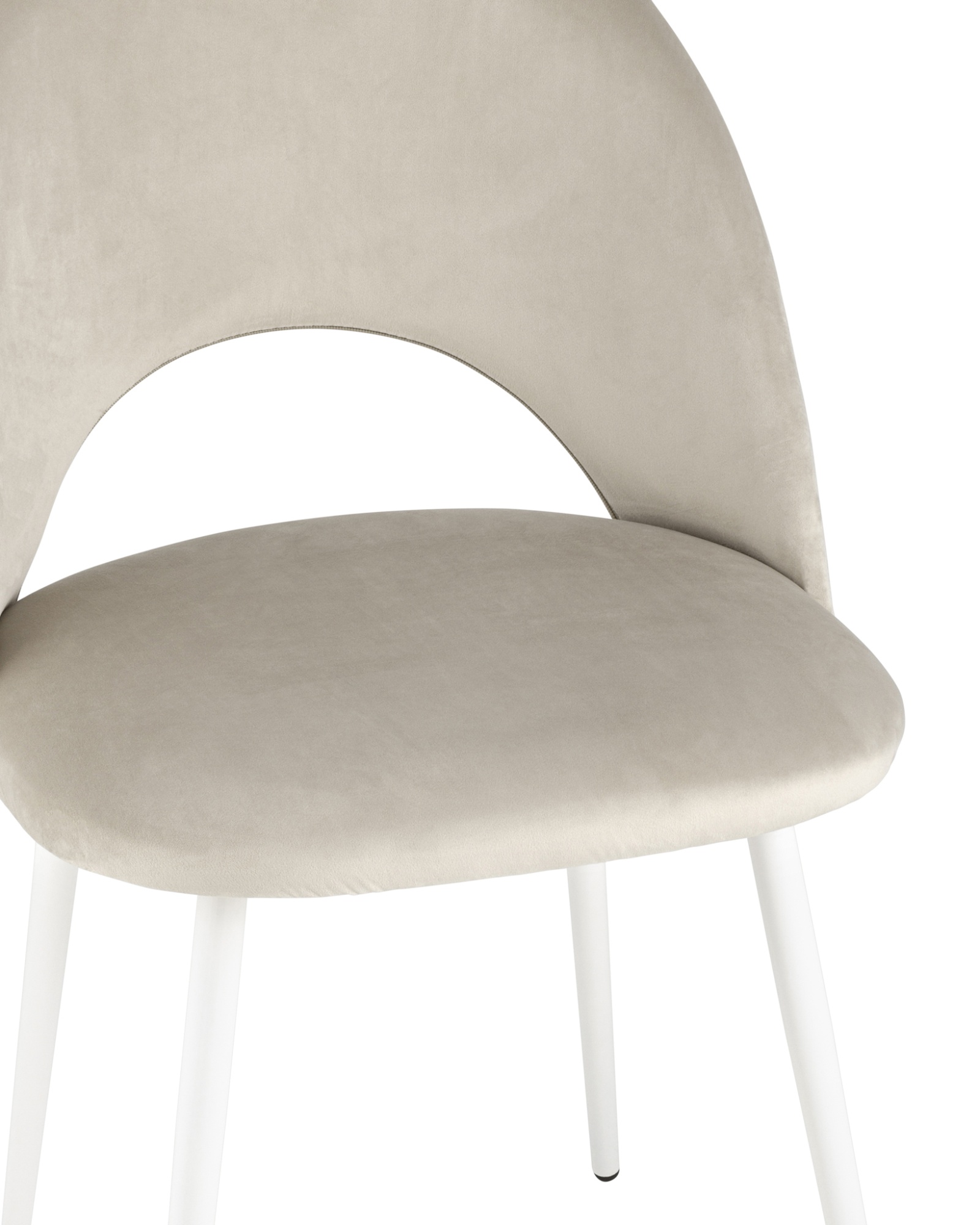 Стул Меган NEW велюр с ромбами бежевый белые ножки Stool Group