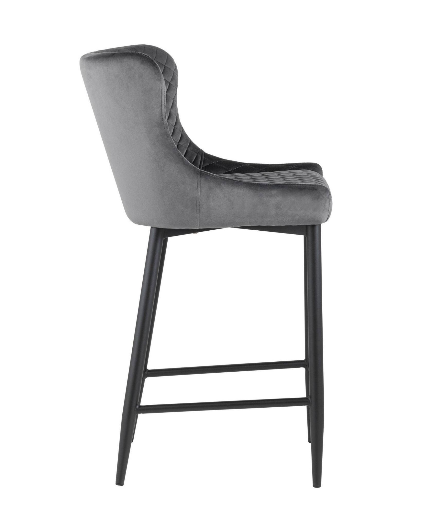 Стул полубарный Ститч велюр серый Stool Group