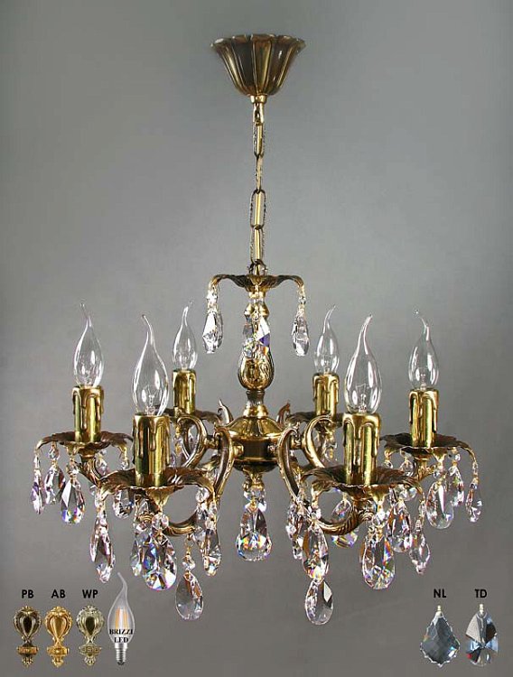 Подвесная люстра AMBIENTE by BRIZZI 2226/6 AB Tear Drop