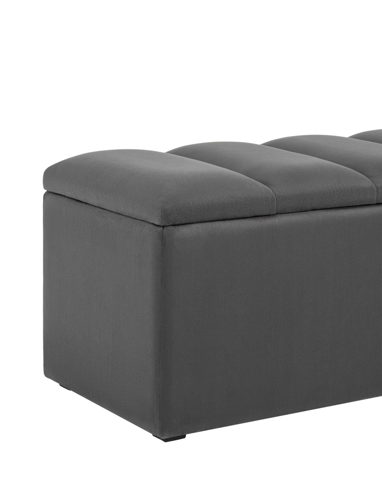 Пуф с крышкой Нильсон 2 велюр тёмно-серый Stool Group