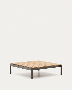 Журнальный столик Sorells из зеленого алюминия и тикового дерева 89 x 91 см La Forma (ex Julia Grup)