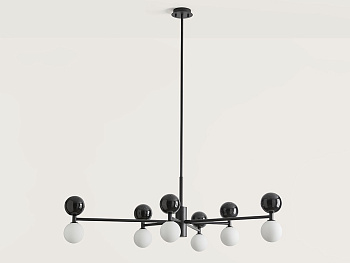 Люстра Dalt 6L черный металл - черный мрамор Aromas del Campo