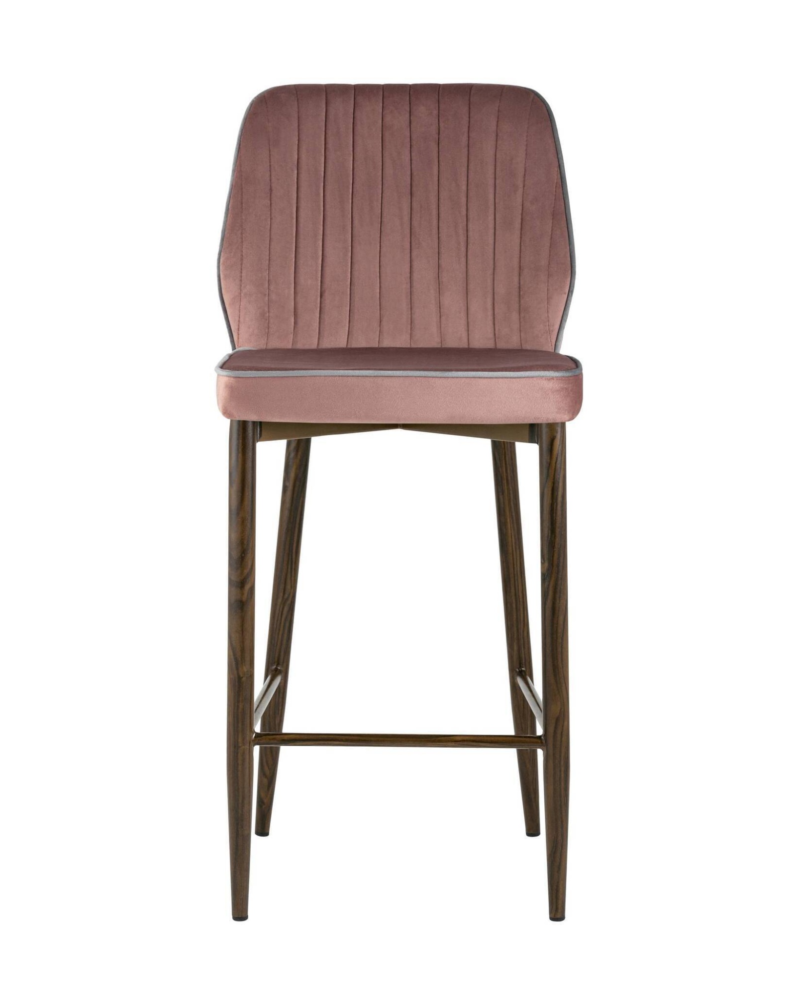Стул полубарный Лоренс велюр пыльно-розовый Stool Group