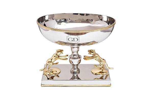 Чаша декоративная Леопарды хром Garda Decor 95IM-16542S