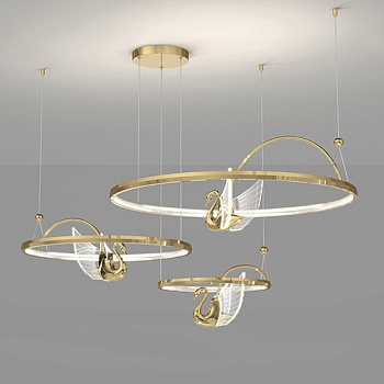 Подвесная люстра BIRDIE LUX 3R Brass by ImperiumLoft